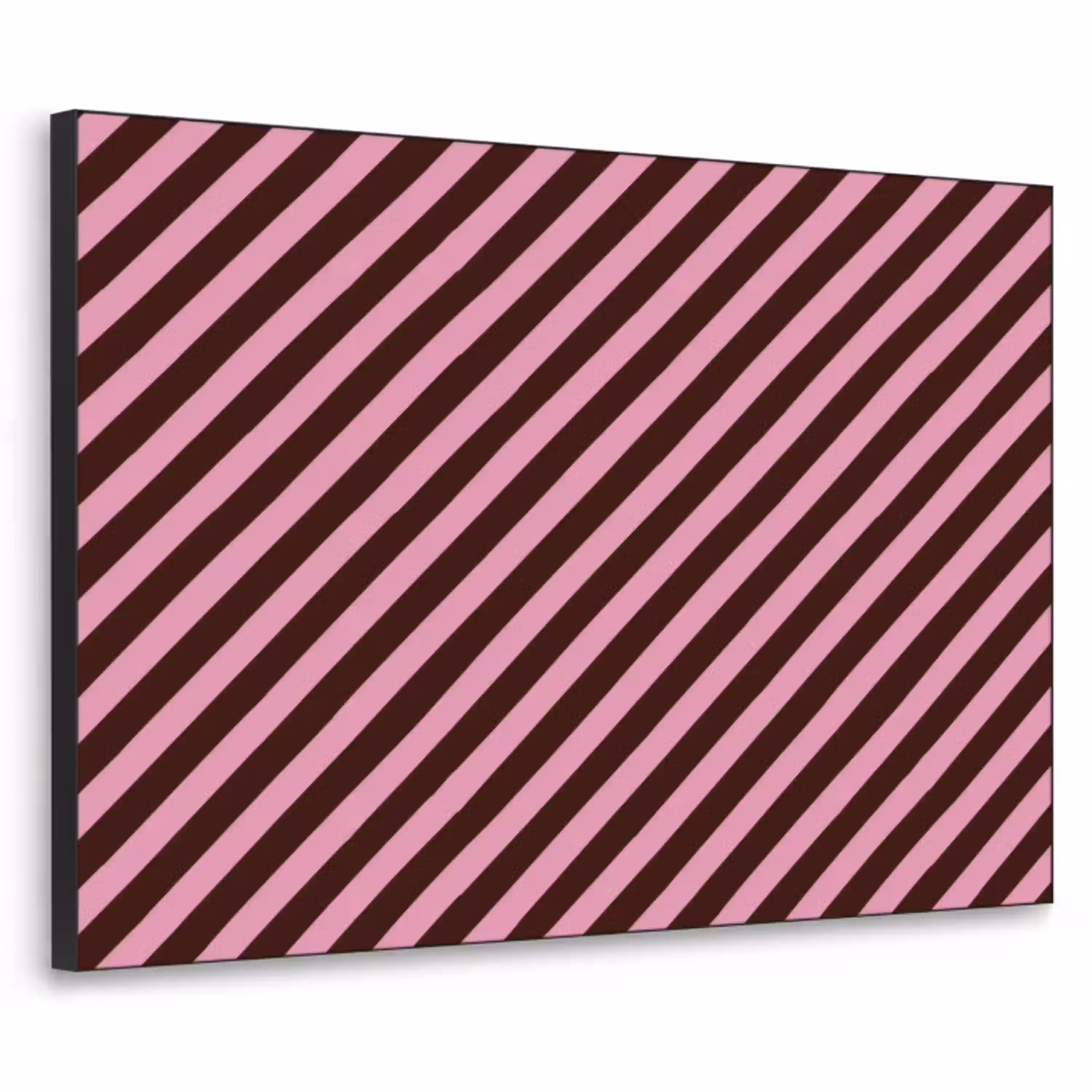 Strepen - Roze - Bruin Textielframe zwart klein 947 -3d