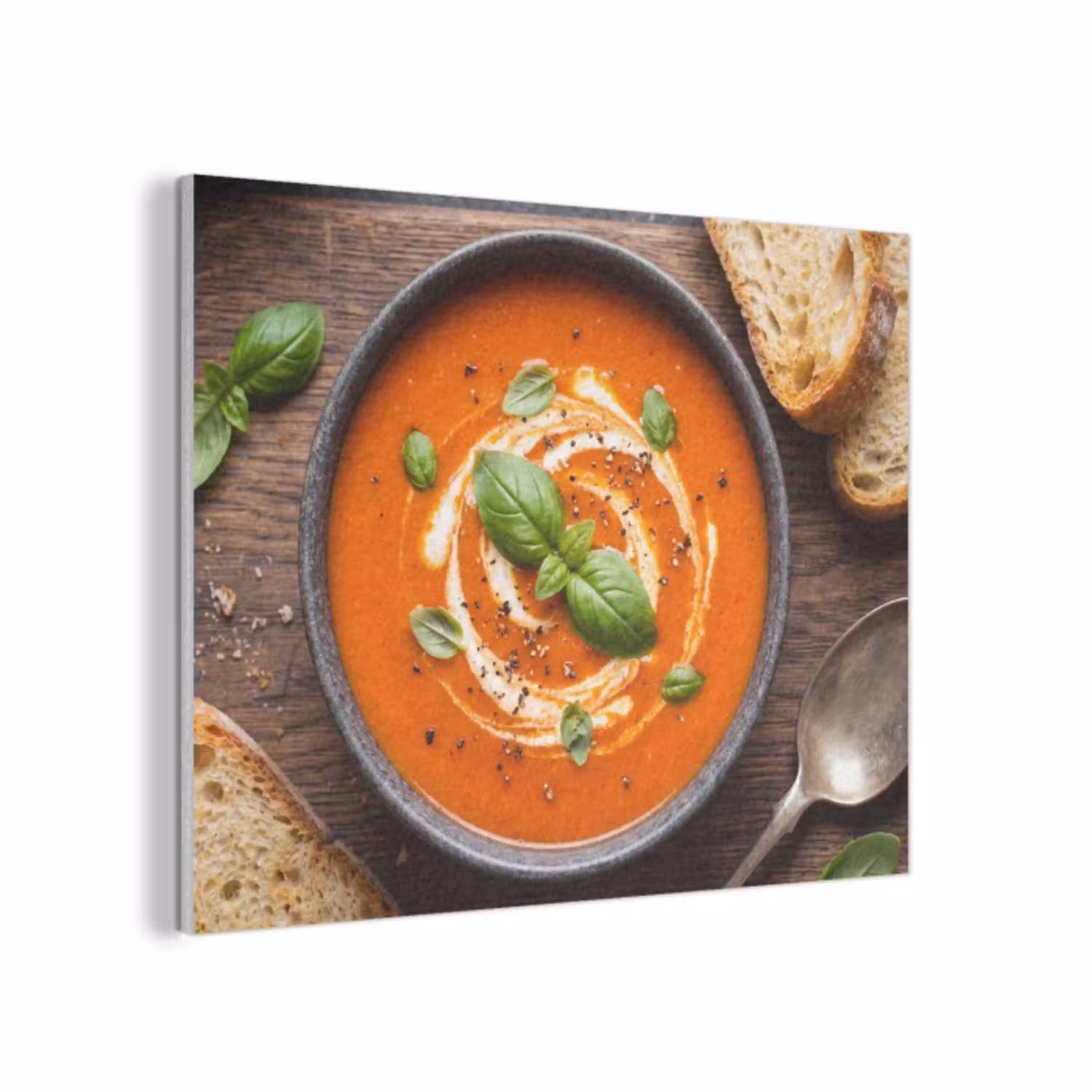 Eten - Soep - Basilicum - Rustiek - Rood PET vilt klein -3d