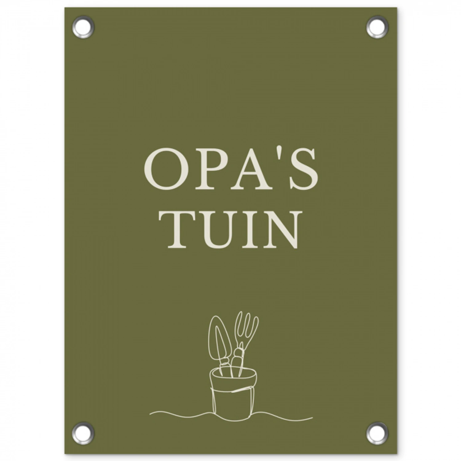 Opa's Tuin tuinposter los doek klein -3d