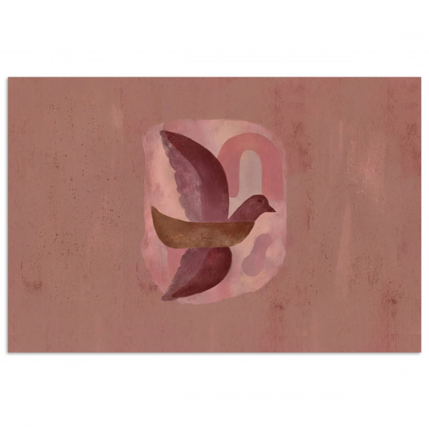 Illustratie - Vogels - Abstract - Roze poster papier klein -3d