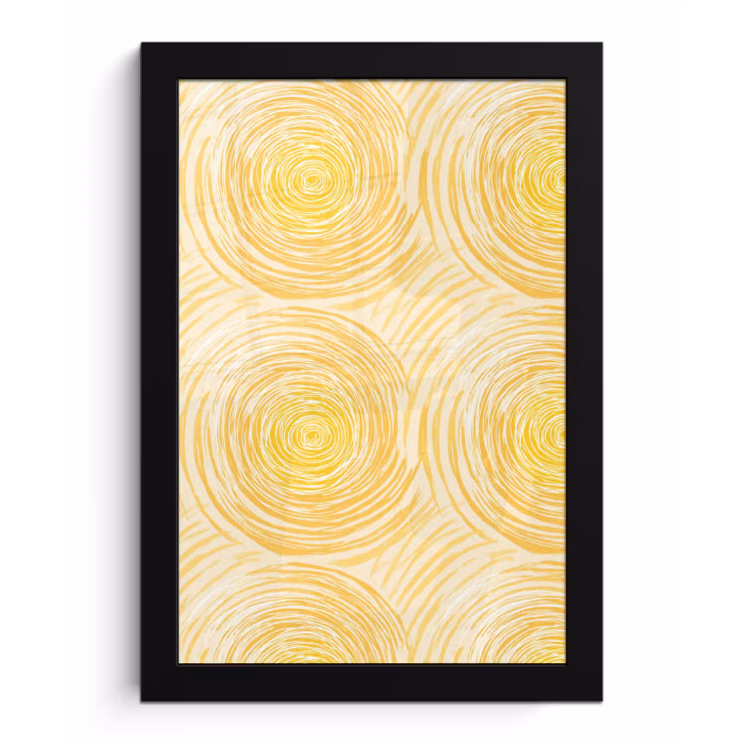 Cirkels - Abstract - Artistiek - Geel fotolijst zwart zonder passe partout klein 224 -3d