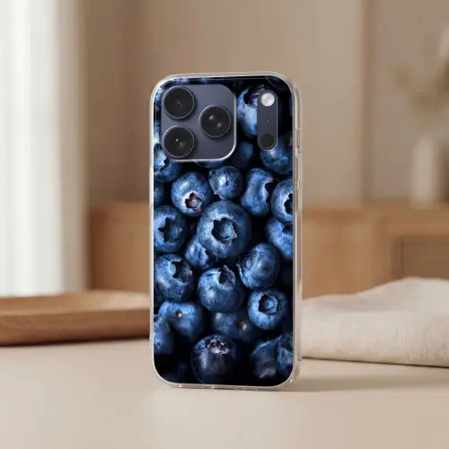 Bessen - Blauw - Fruit Telefoonhoesje iPhone 17 Pro klein -sfeer2