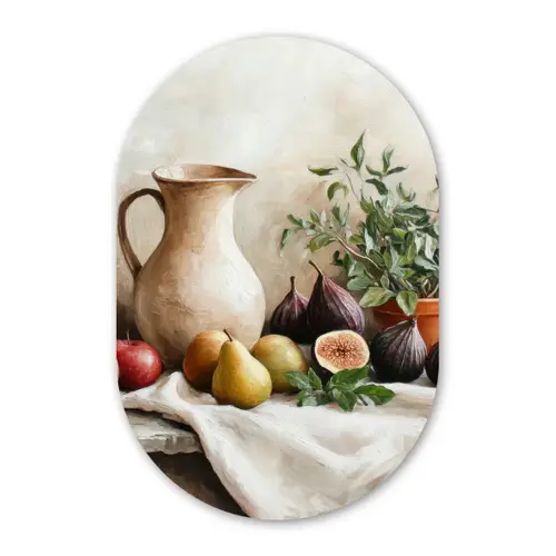 Fruit - Kruiden - Landelijk Wandcirkel Ovaal Forex klein -3d