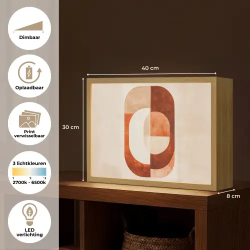 Illustratie - Abstract - Vormen - Rood Light Box met batterij (Wandlamp) middel -USP_websiteoverzichtNL