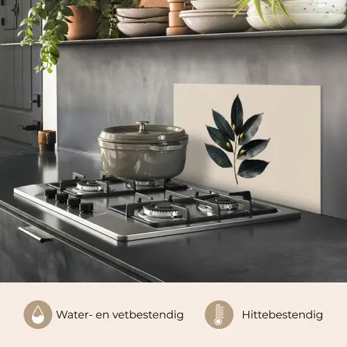 Laurierbladeren - Bloemknoppen - subtiel keuken achterwand spatscherm klein -usp_NL