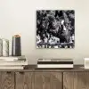 Springen - Paard - Zwart - Wit aluminium wit klein -sfeer1