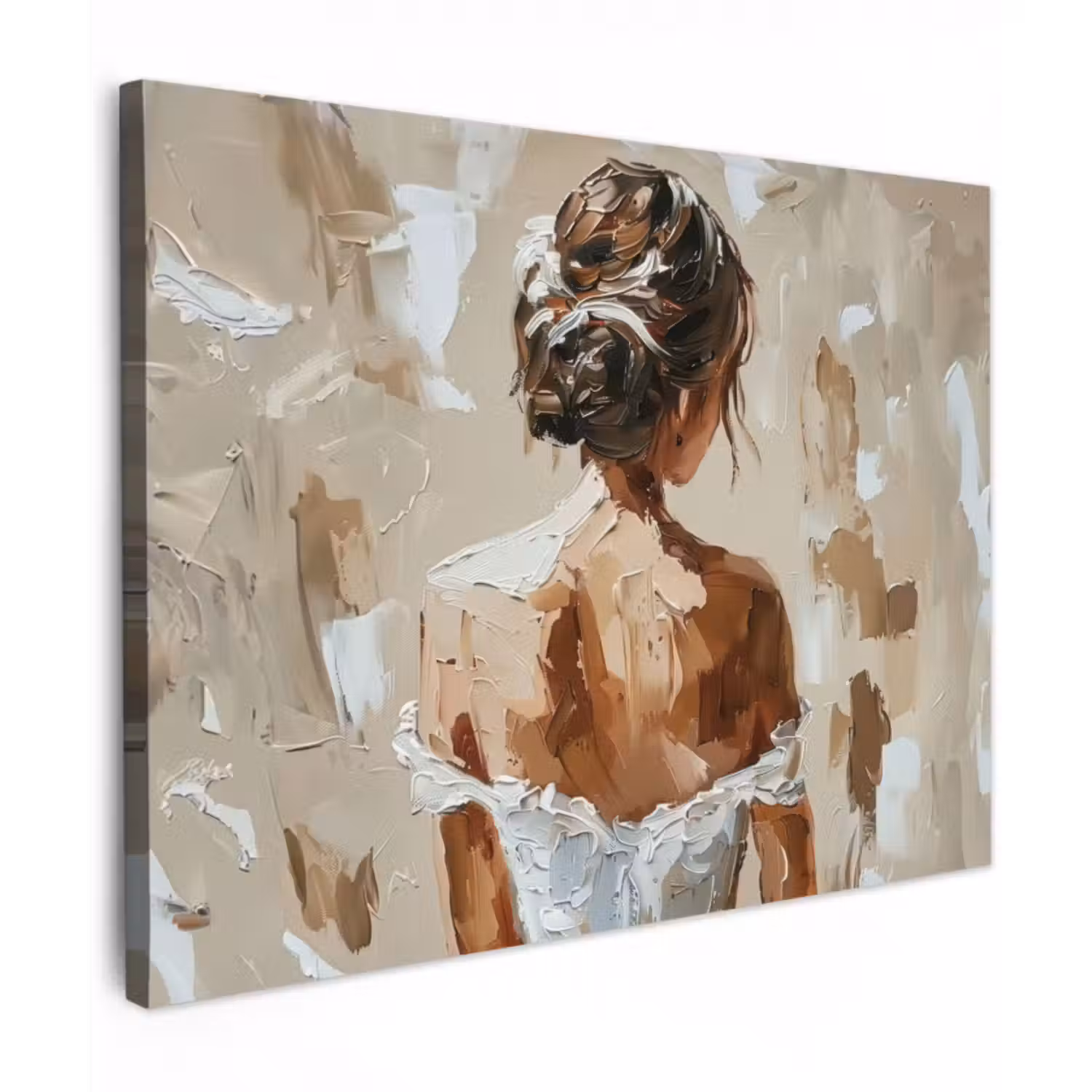 Leinwandbild - Frau - Farbe - Abstrakt - Beige - Modern