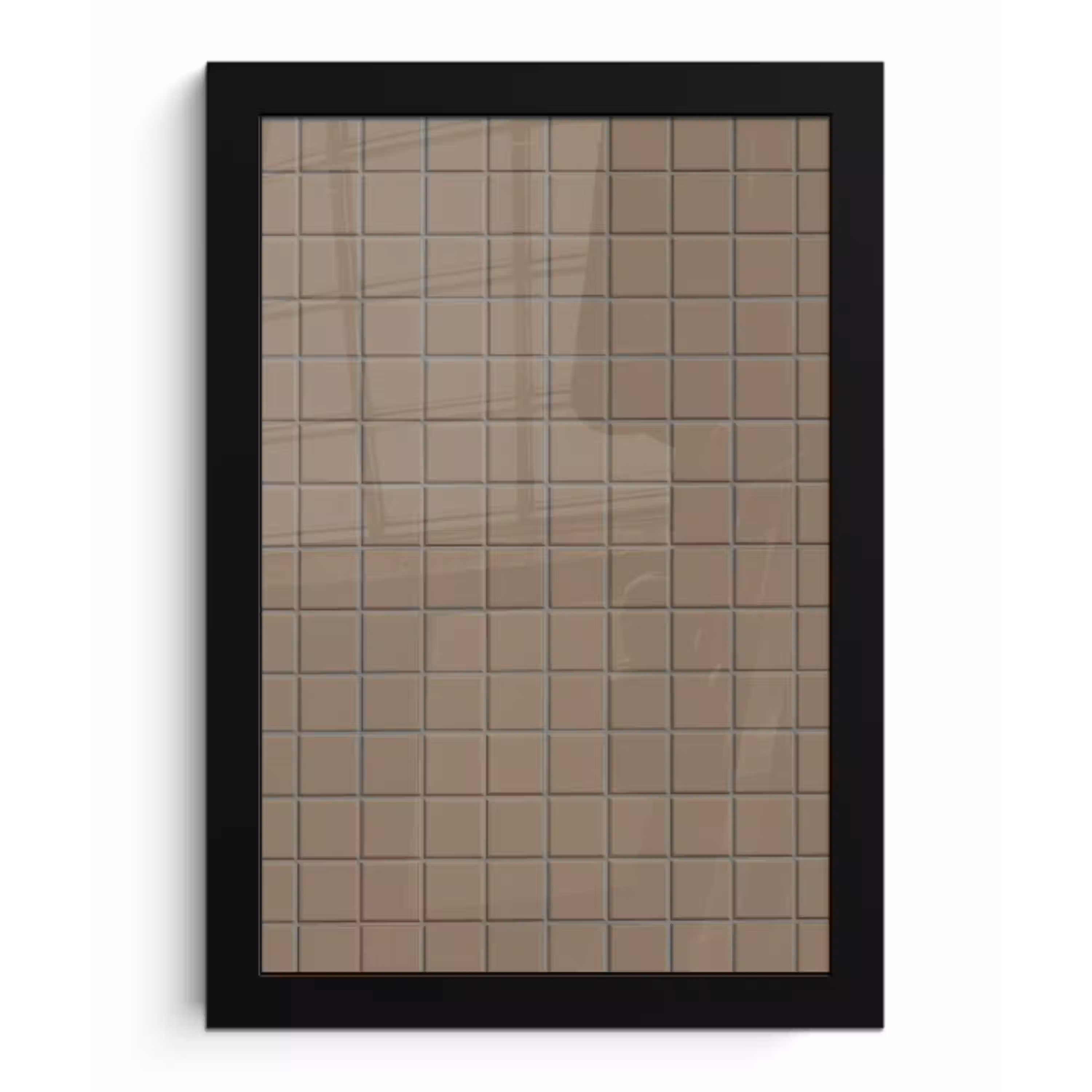 Tegel - Patroon - Taupe fotolijst zwart zonder passe partout klein 224 -3d
