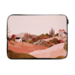 Heuvellandschap - Grafisch - Terracotta laptophoes neopreen klein -3d
