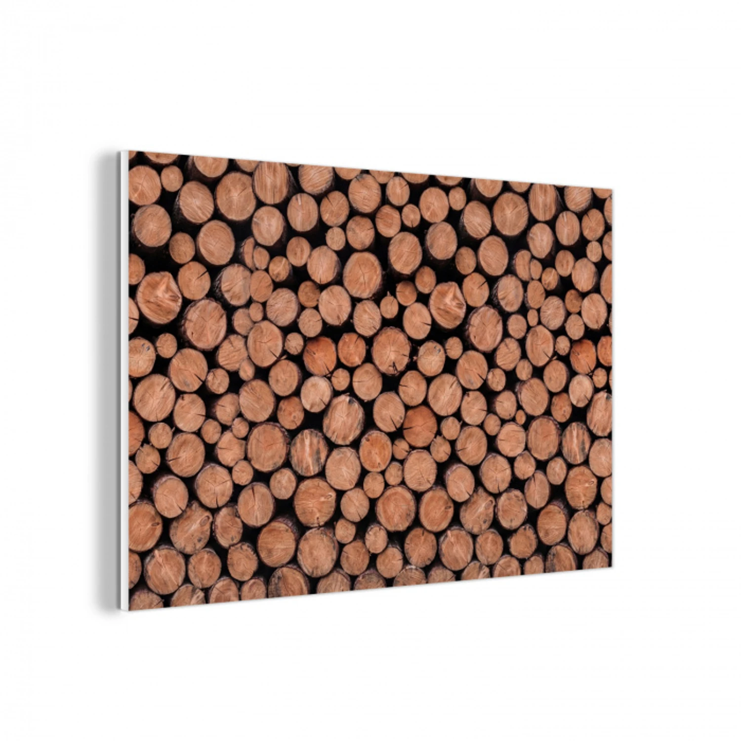 Houtblokken - Textuur - Patroon - Bruin - Rustiek forex 5mm xxl -3d