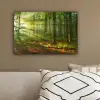 Zon - Bos - Bomen - Natuur - Herfst canvas 2cm klein -sfeer3