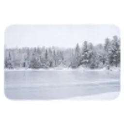 Meer - Dennen - IJs - Winter - Rustgevend Badmat klein -3d