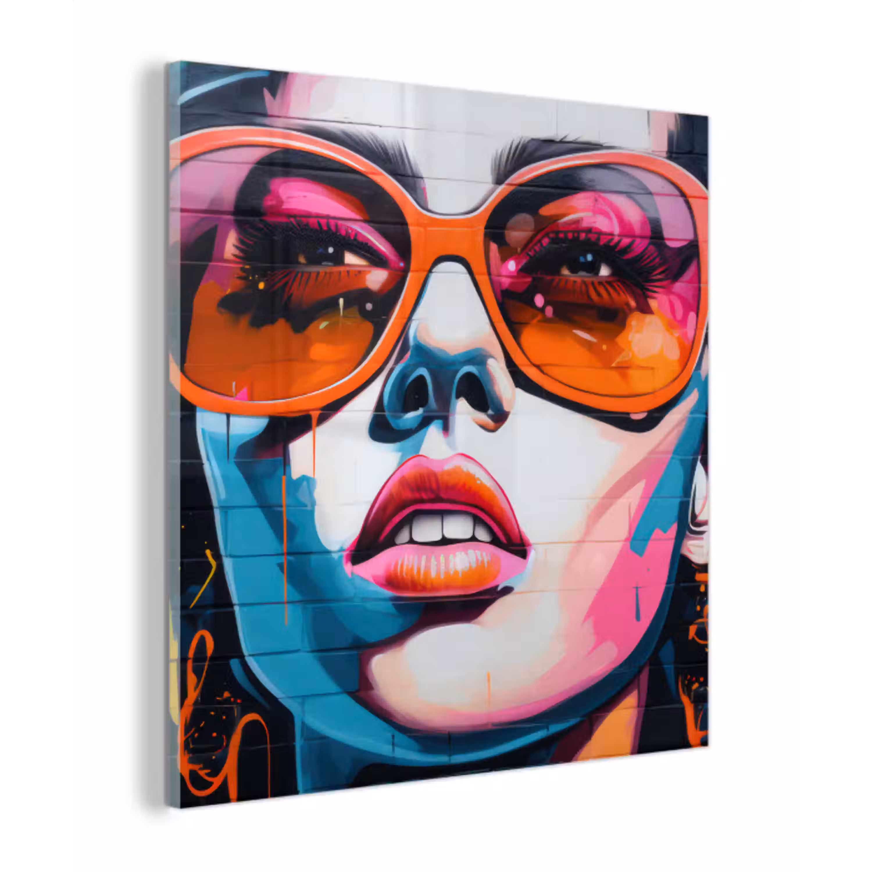 Vrouw - Bril - Kleuren - Graffiti plexiglas 5mm klein -z3d