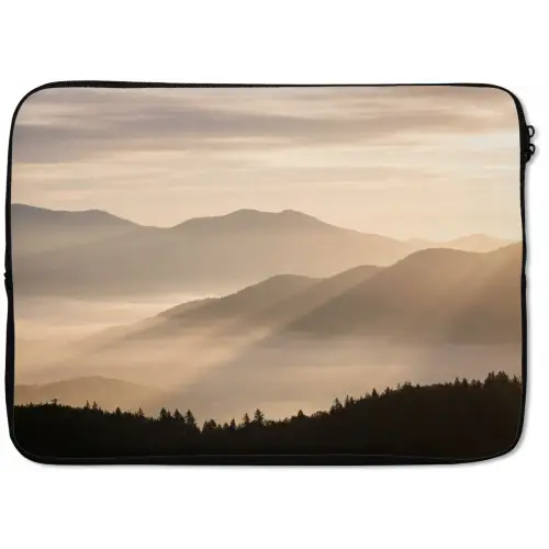 Bergen - Mist - Zonnestralen laptophoes neopreen klein -zkaufland3dotto