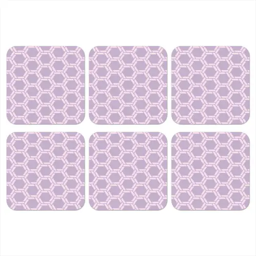 Patroon - Roze - Paars onderzetter kurk middel 366 -3d