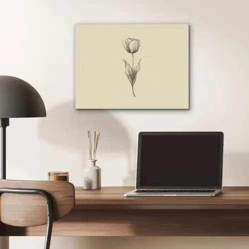 Illustratie - Tulp - Zwart PET vilt klein -sfeer5