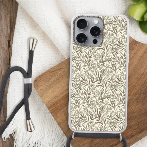 Takken - Botanisch - Taupe Hoesje iPhone 16 Pro Max met koord klein 804 -sfeer4