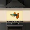 Vis - illustratie - Stippen - Oranje keuken achterwand spatscherm klein -sfeer1