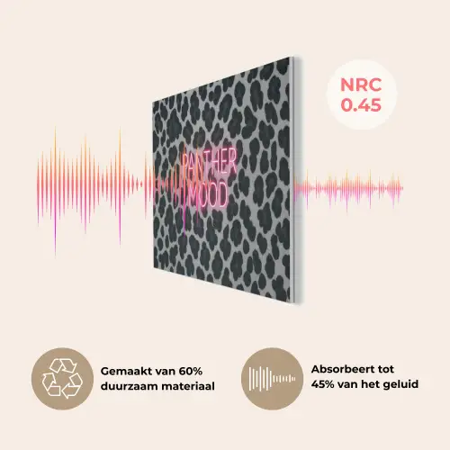 Panterprint - Zwart - Neonletters - Roze PET vilt klein -USP_NL