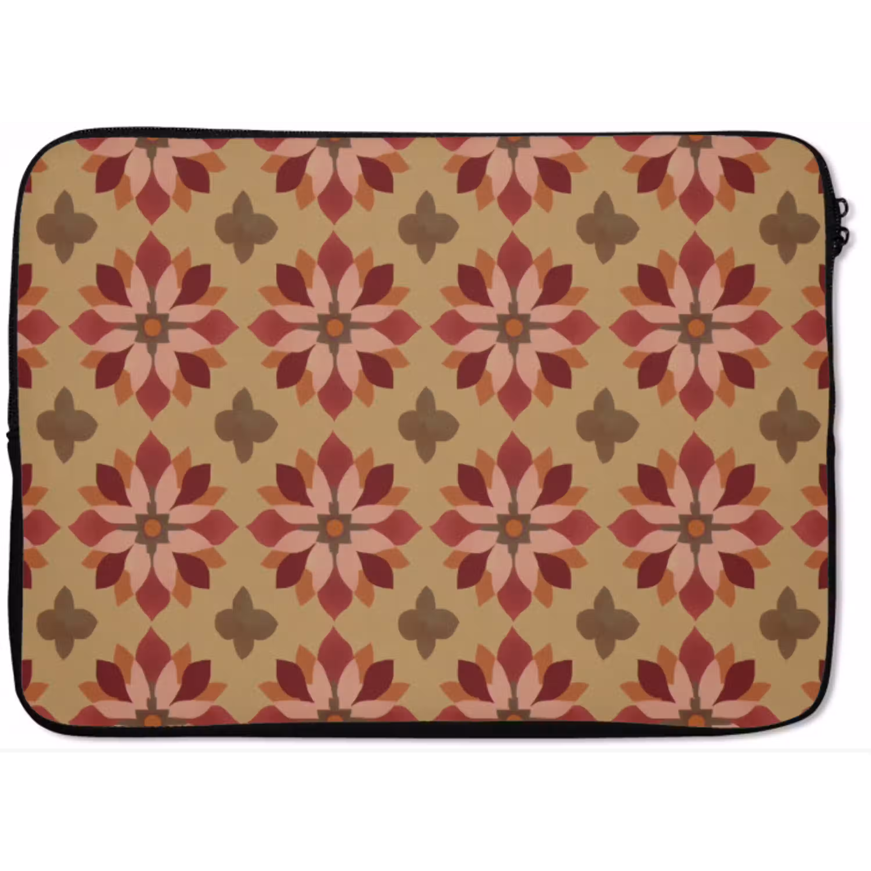 Bloemen - Retro - Groen laptophoes neopreen klein 279 -zkaufland3dotto