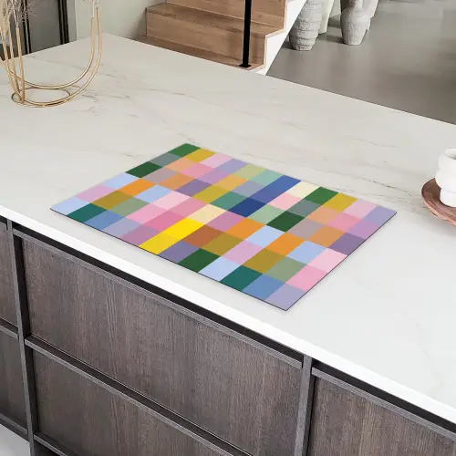 Blokken - Vierkant - Patroon - Gekleurd Inductie beschermer vinyl 3mm klein -sfeer8