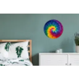 Regenboogkleuren - Spiraal - Kleurrijk Wandcirkel aluminium klein -slaapkamer