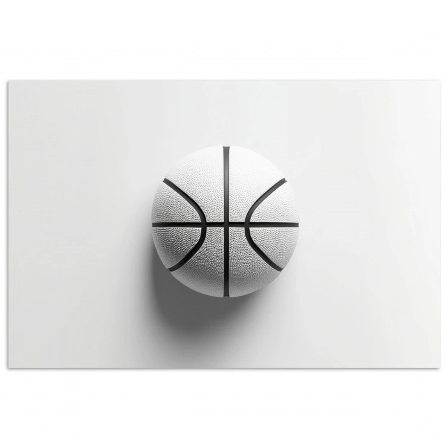 Basketbal - Wit - Schaduw - Lijnen poster papier klein -3d