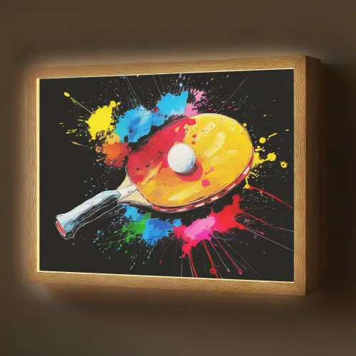 Graffiti - Sport - Tafeltennis - Verf Light Box met batterij (Wandlamp) middel -z3d_website