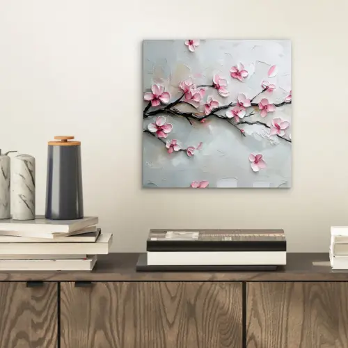 Bloesem - Kunstzinnig - Roze - Sakura aluminium wit klein -sfeer1