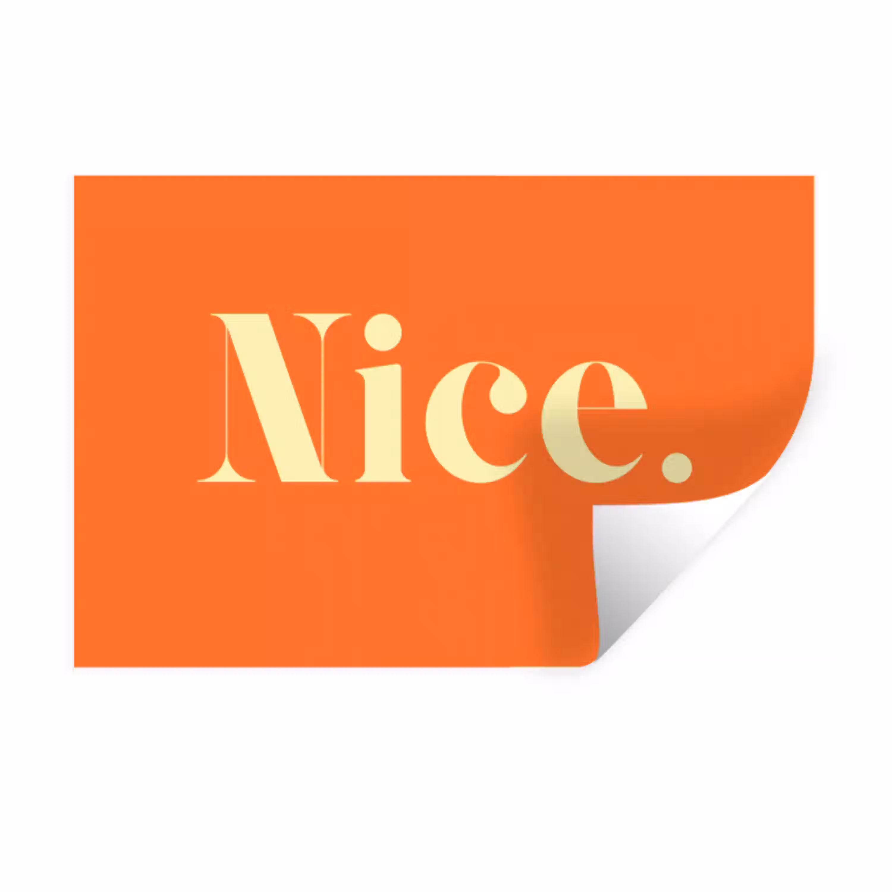 Oranje - Gebroken wit - Nice Muursticker klein -3d