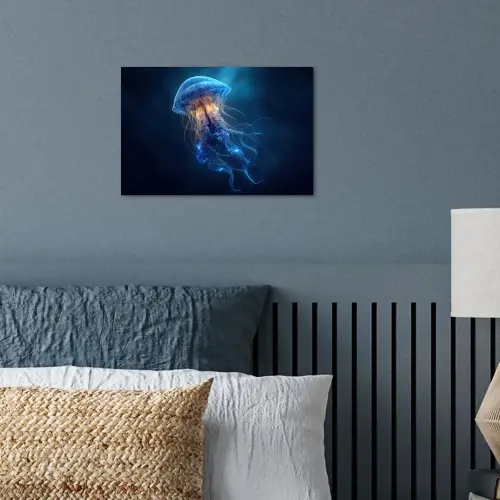 Kwal - Lichtgevend - Tentakels - Blauw poster papier klein -sfeer2