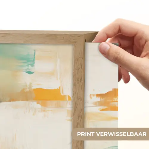 Kunst - Abstract - Blauw - Wit Light Box met batterij (Wandlamp) middel -USP_websiteprintNL