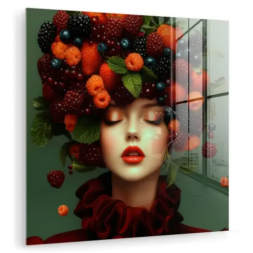 Vrouw - Aardbeien - Frambozen - Bramen - Bessen plexiglas 5mm klein -zzzproduct_nieuw