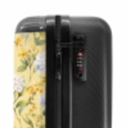 Bloesem patroon geel NBS - Handbagage koffer - Vrouwen middel -slot