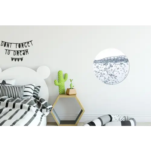 Luchtbellen - Water - Dynamisch Wandcirkel aluminium klein -kinderkamer