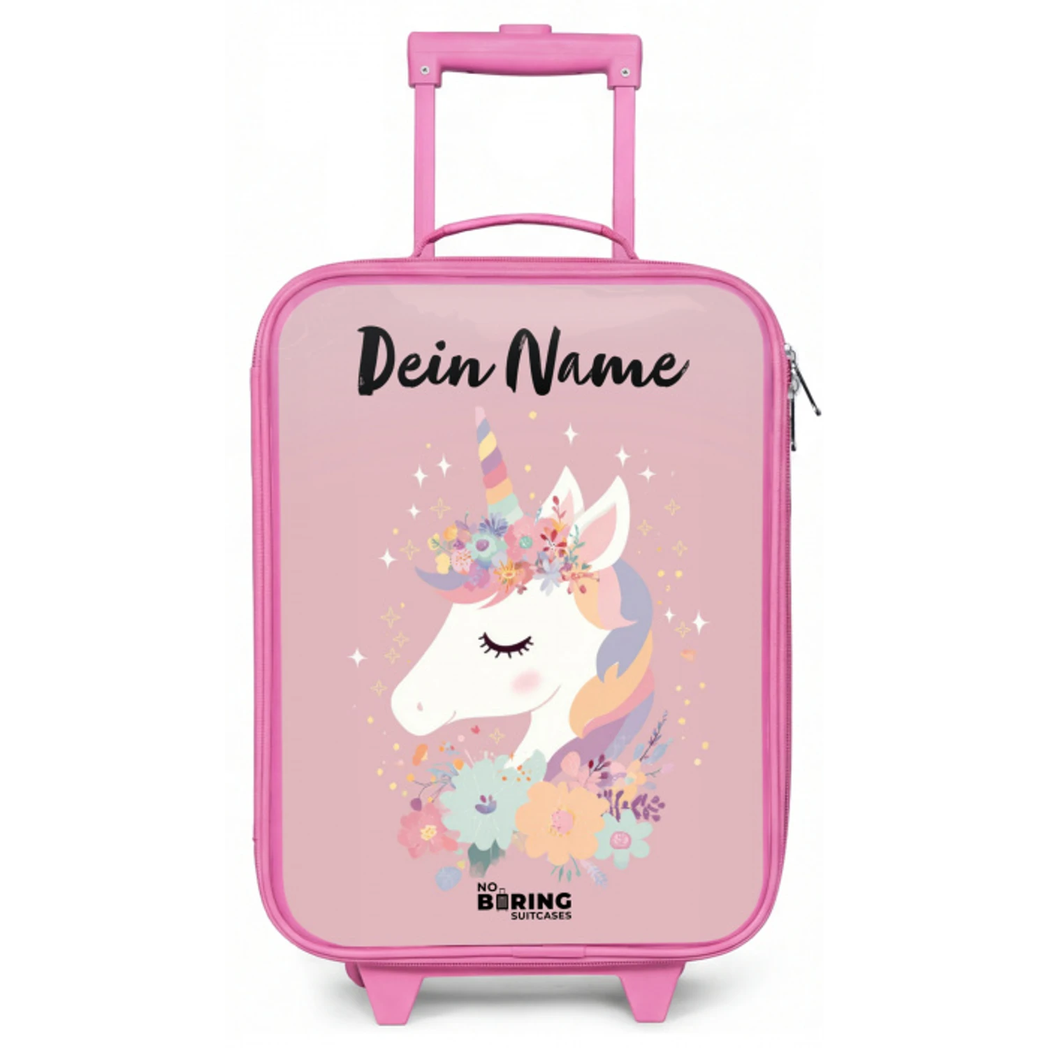 Eenhoorn - Roze - Bloemen Kinderkoffer - Roze klein -zz3dotto