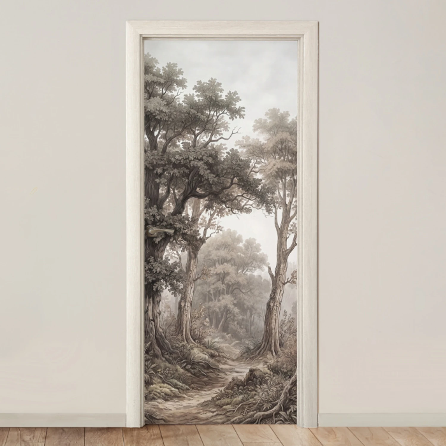 Natuur - Bos - Eik deurposter klein -3d_beige