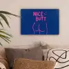 Brutaal - Grappig - Blauw canvas 2cm klein -sfeer1