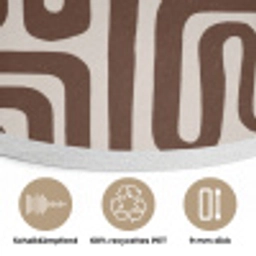 Abstract - Patroon - Bruin Akoestische PET Vilt - Rond klein 838 -closeup_DE