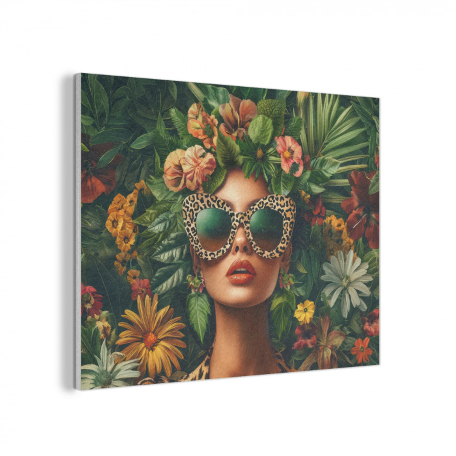 Vrouw - Panterprint - Jungle - Natuur - Luxe PET vilt klein -3d