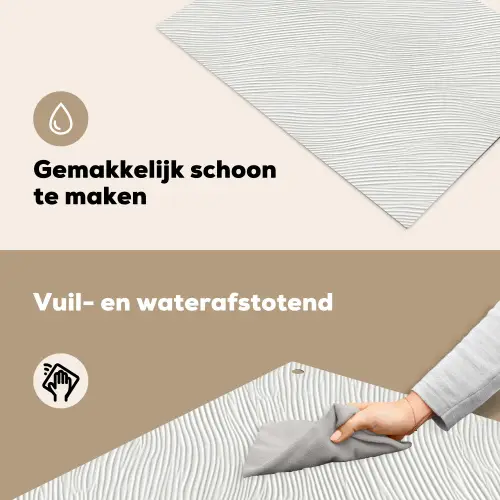 Golven - Ribbels - Wit Inductie beschemer met haakjes klein 777 -ky-schoon-nl