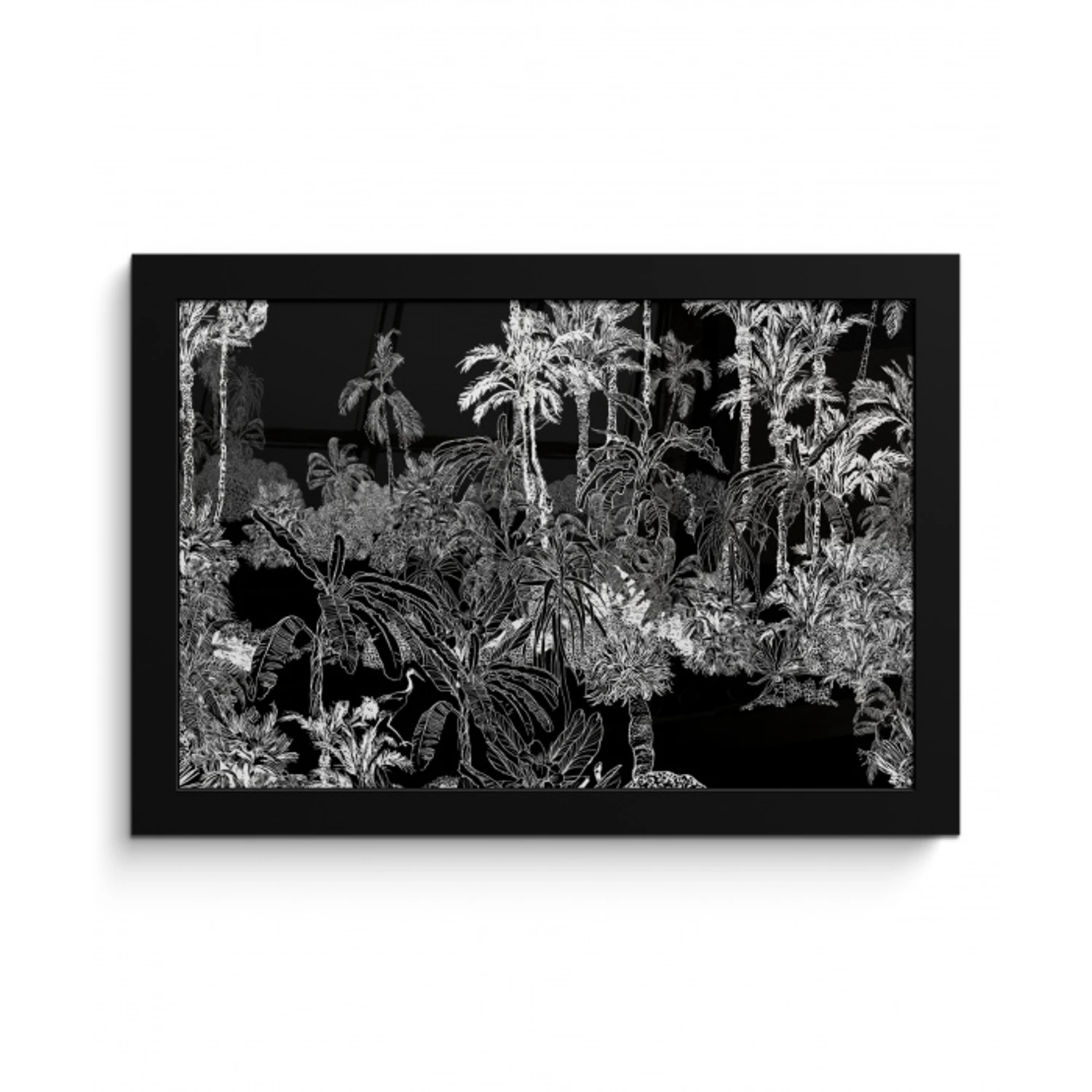 Palm - Jungle - Tropical fotolijst zwart zonder passe partout klein -3d