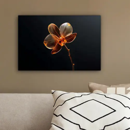 Orchidee - Doorzichtig - Bloem canvas 2cm klein -sfeer3