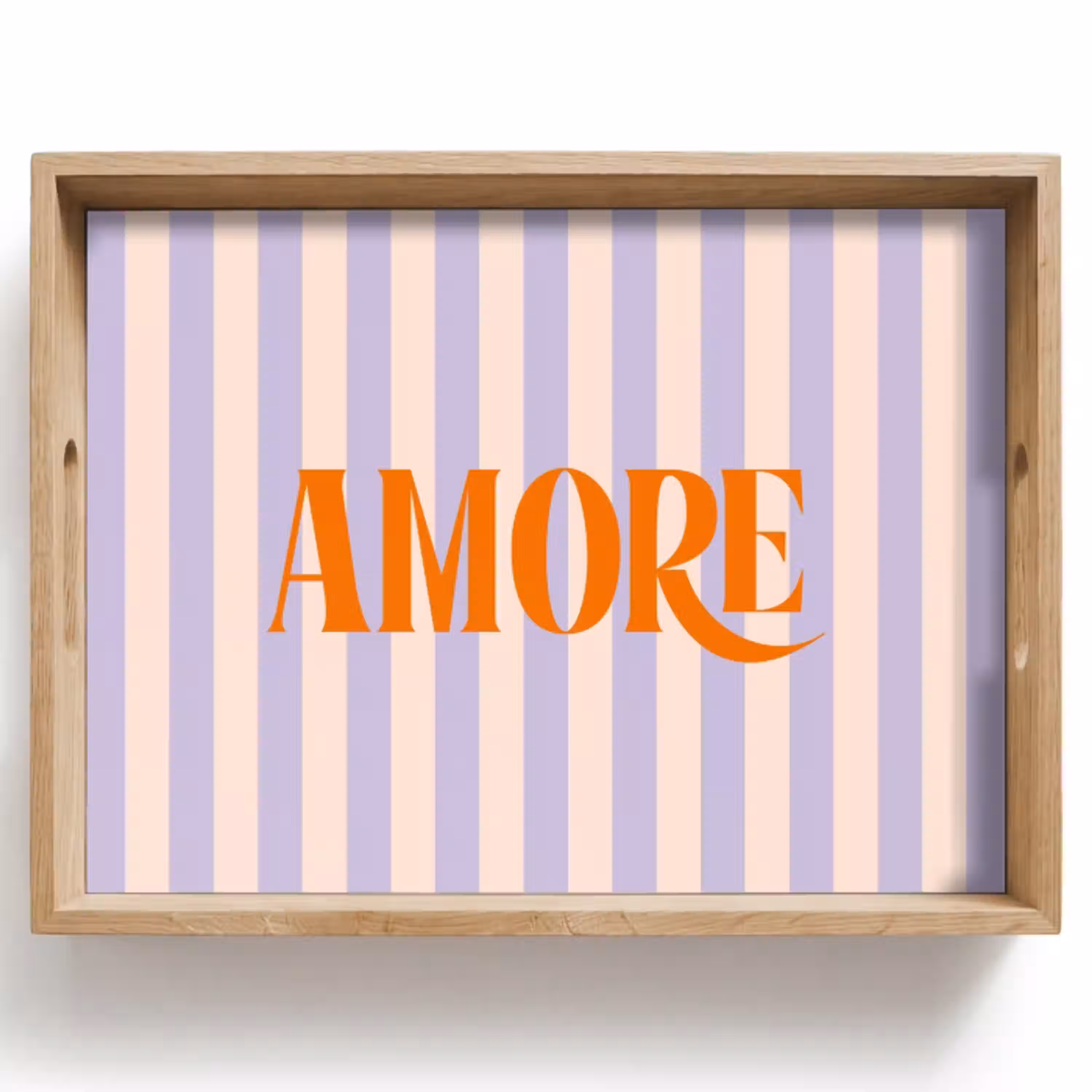 Lila - Oranje - Strepen - Amore Dienblad Rechthoek middel -z3d_shopping