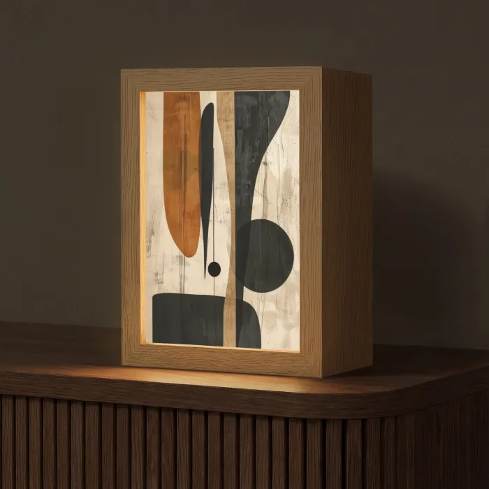 Abstract - Kunst - Vormen - Modern Light Box met kabel (Tafellamp) klein -z3d_website