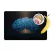 Boom - Blauw - Bladeren - Penseelstreken Placemat vinyl groot -zzzproduct_Kitchenyeah-website