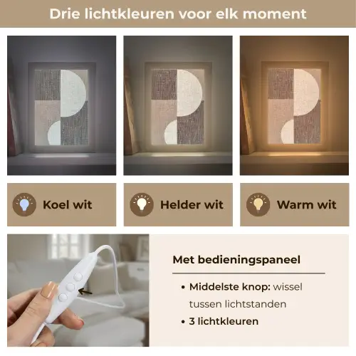 Raster - Halve cirkels - Contrast Light Box met kabel (Tafellamp) klein -USP_lichtkleurNL