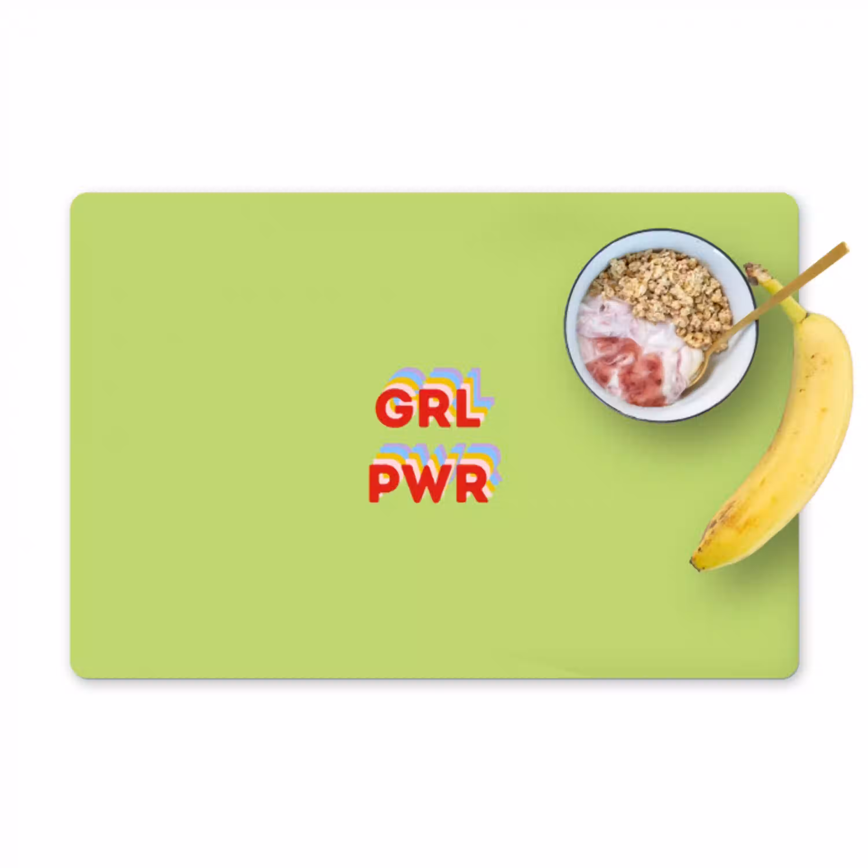 Grl pwr - Groen - Rood - 3D Placemat vinyl groot -zzzproduct_Kitchenyeah-website