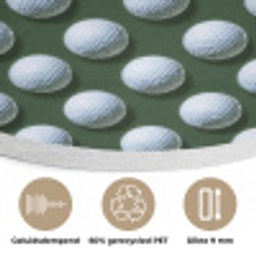 Ballen - Golf - Groen Akoestische PET Vilt - Rond klein 838 -closeup_NL