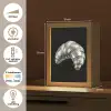 Croissant - Metaal - Zilver Light Box met kabel (Tafellamp) klein -USP_NL